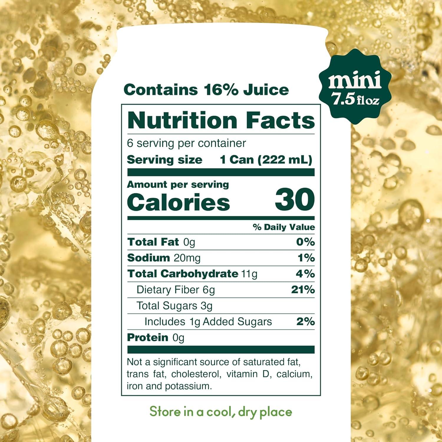 imageOLIPOP Minis Prebiotic Soda Pop Ginger Ale Pantry Pack Packed with Prebiotics Fiber and Botanicals Gluten Free Vegan GMO Free 75oz 6CansGinger Ale