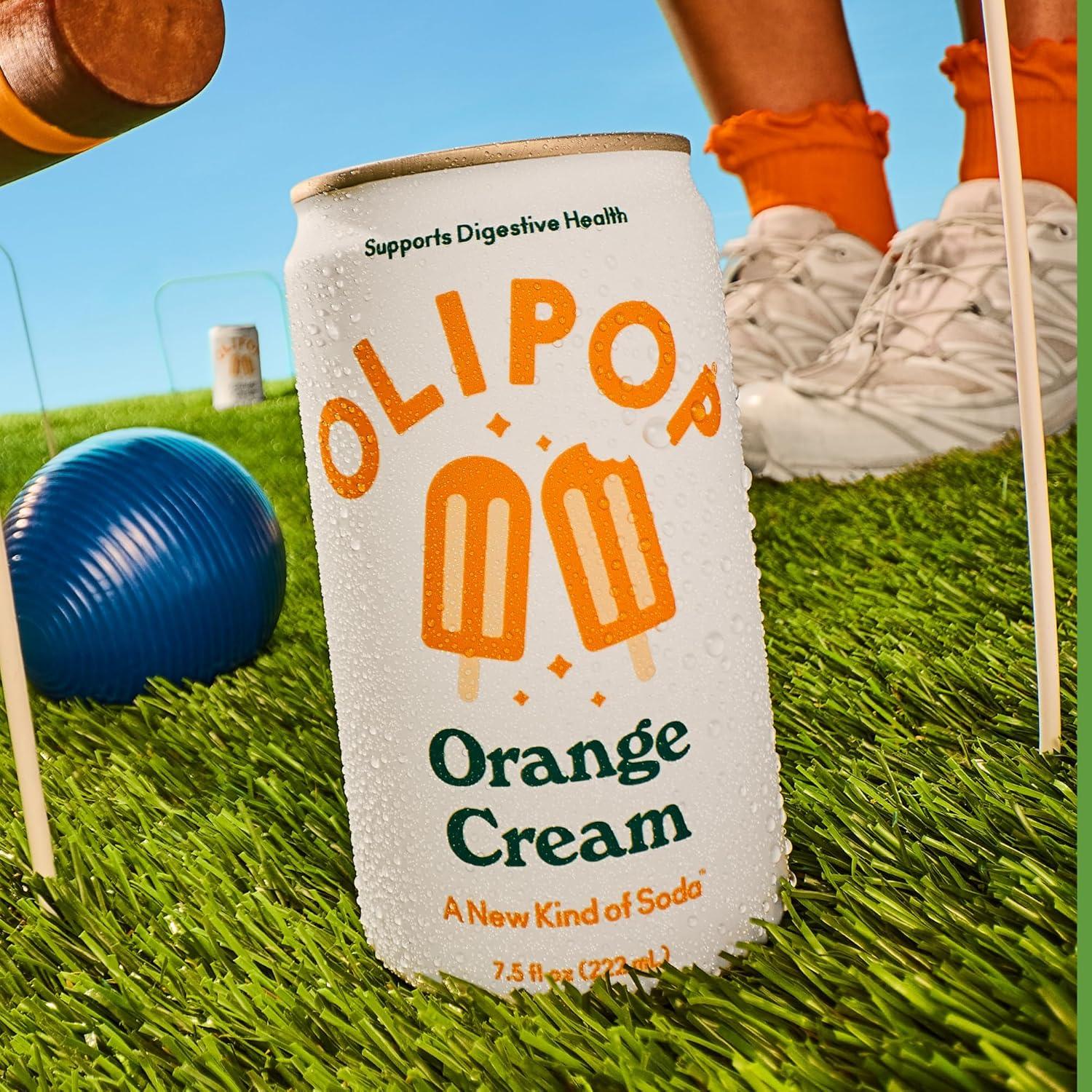 imageOLIPOP Minis Prebiotic Soda Pop Ginger Ale Pantry Pack Packed with Prebiotics Fiber and Botanicals Gluten Free Vegan GMO Free 75oz 6CansOrange Cream