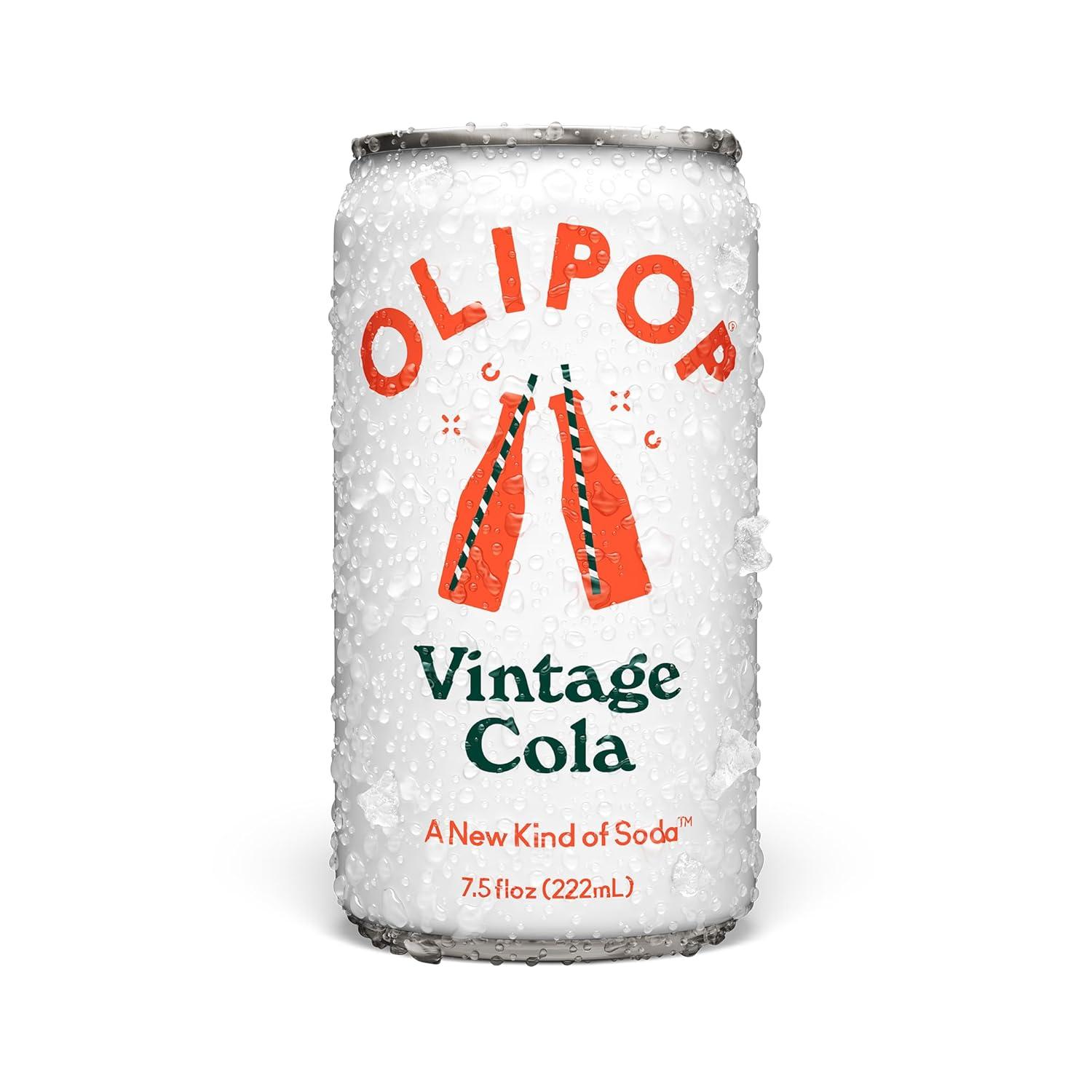 imageOLIPOP Minis Prebiotic Soda Pop Ginger Ale Pantry Pack Packed with Prebiotics Fiber and Botanicals Gluten Free Vegan GMO Free 75oz 6CansVintage Cola