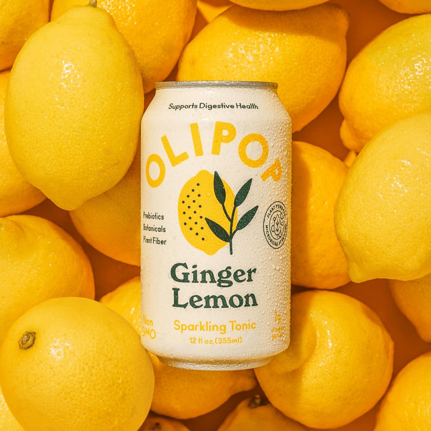 imageOLIPOP Prebiotic Soda Pop Cherry Cola Prebiotics Botanicals Plant Fiber 12 fl oz canGinger Lemon