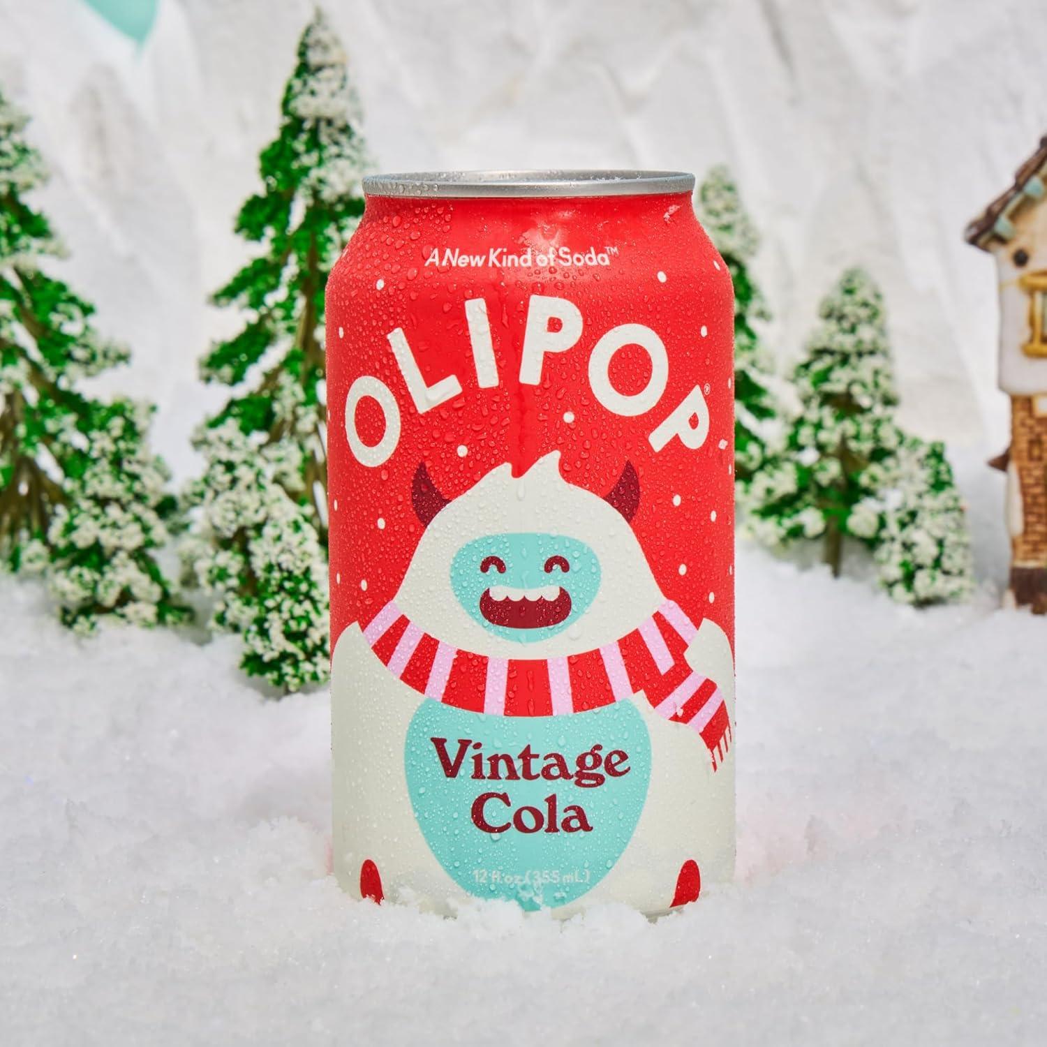 imageOLIPOP Prebiotic Soda Pop Cherry Cola Prebiotics Botanicals Plant Fiber 12 fl oz canVintage Cola