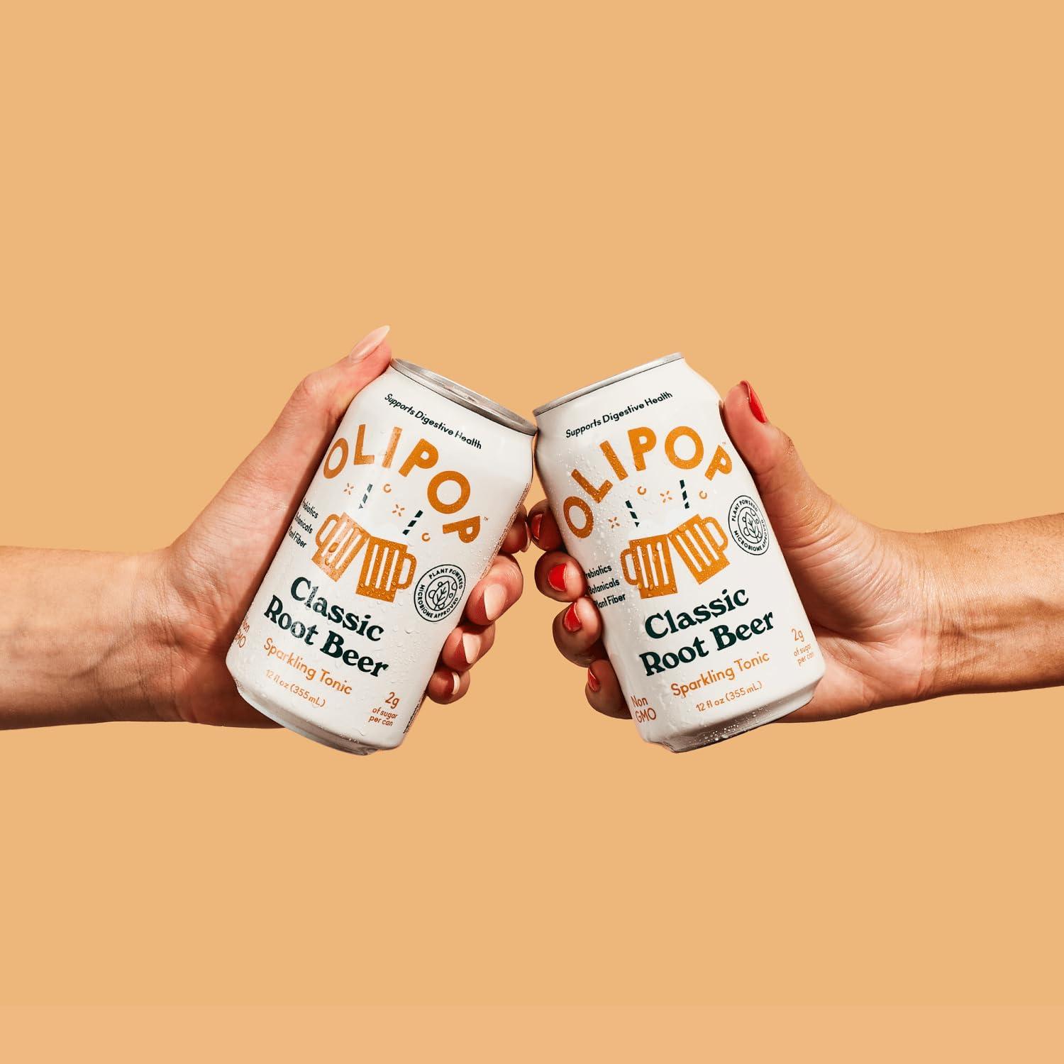 imageOLIPOP Prebiotic Soda Pop Cherry Vanilla A New Kind of Soda Packed with Prebiotics Fiber and Botanicals Gluten Free Vegan GMO Free 12oz 12CansClassic Root Beer