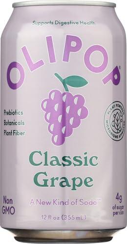 imageOLIPOP Prebiotic Soda Pop Cherry Vanilla A New Kind of Soda Packed with Prebiotics Fiber and Botanicals Gluten Free Vegan GMO Free 12oz 12CansClassic Grape