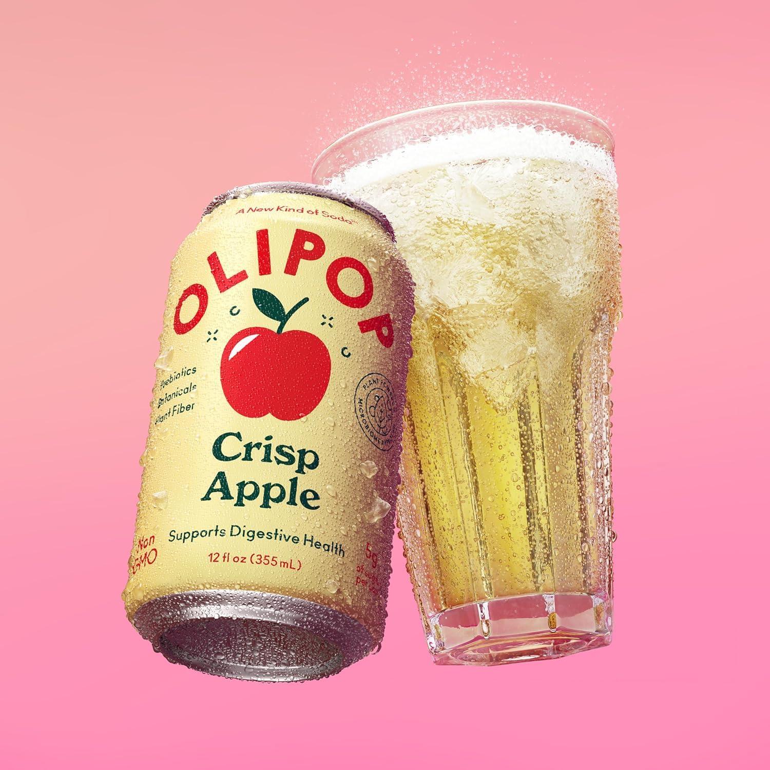 imageOLIPOP Prebiotic Soda Pop Cherry Vanilla A New Kind of Soda Packed with Prebiotics Fiber and Botanicals Gluten Free Vegan GMO Free 12oz 12CansCrisp Apple