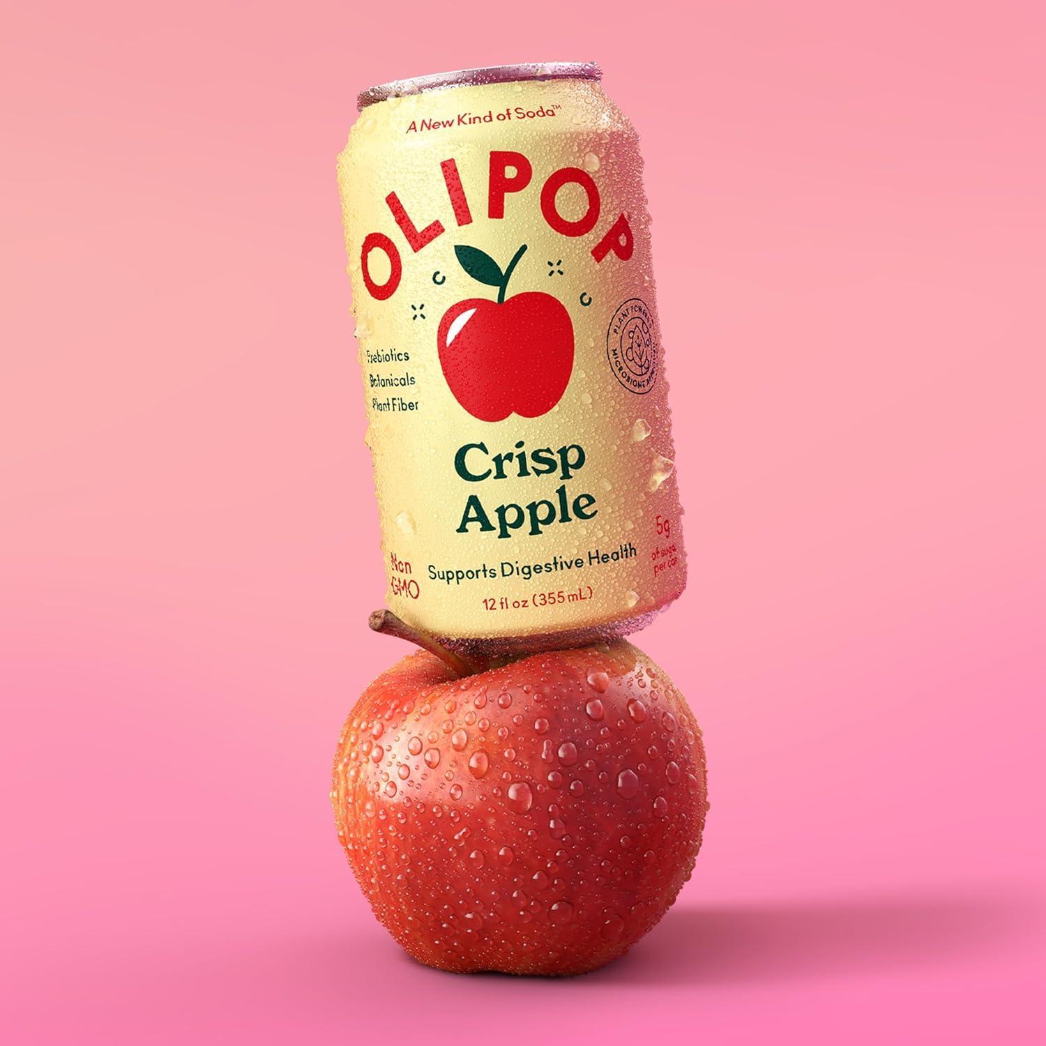 imageOLIPOP Prebiotic Soda Pop Cherry Vanilla A New Kind of Soda Packed with Prebiotics Fiber and Botanicals Gluten Free Vegan GMO Free 12oz 12CansCrisp Apple