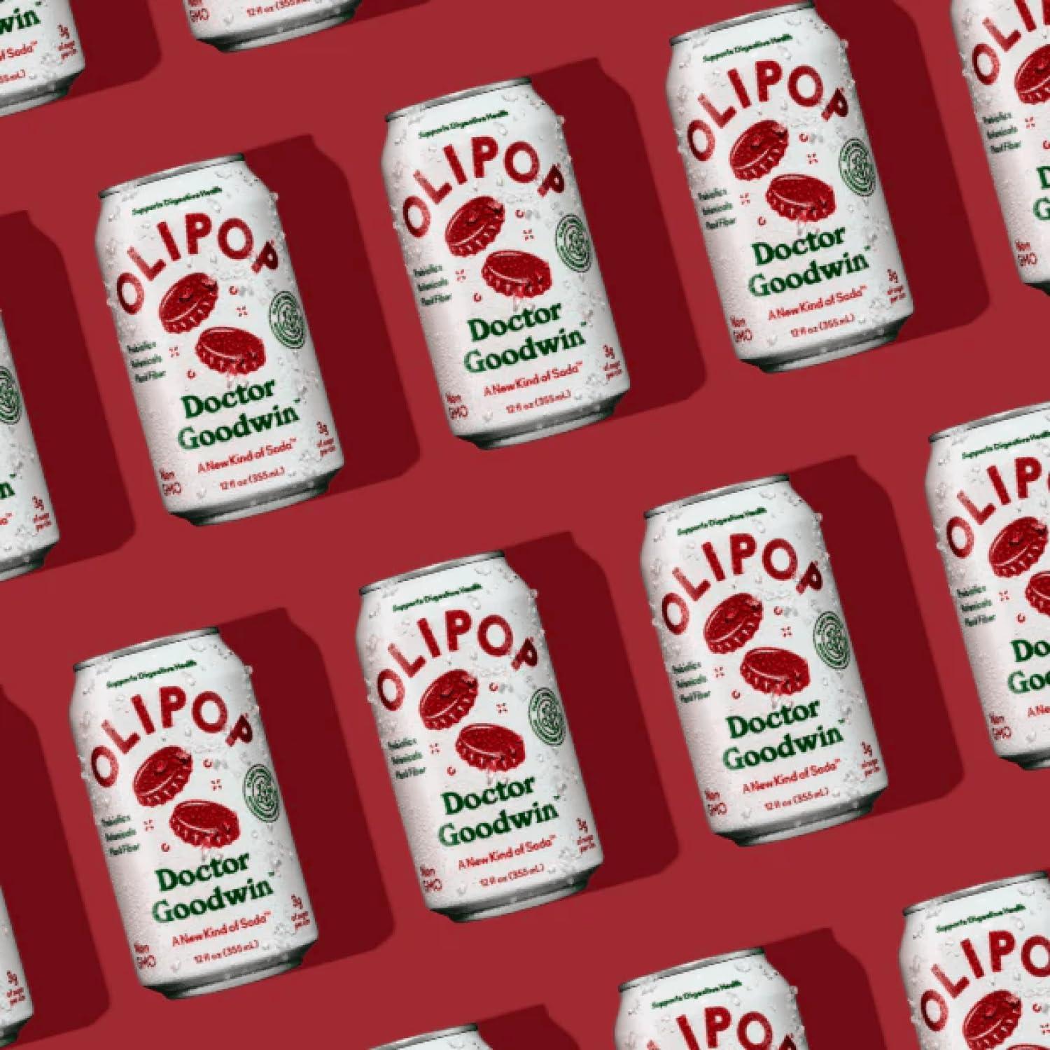 imageOLIPOP Prebiotic Soda Pop Cherry Vanilla A New Kind of Soda Packed with Prebiotics Fiber and Botanicals Gluten Free Vegan GMO Free 12oz 12CansDoctor Goodwin
