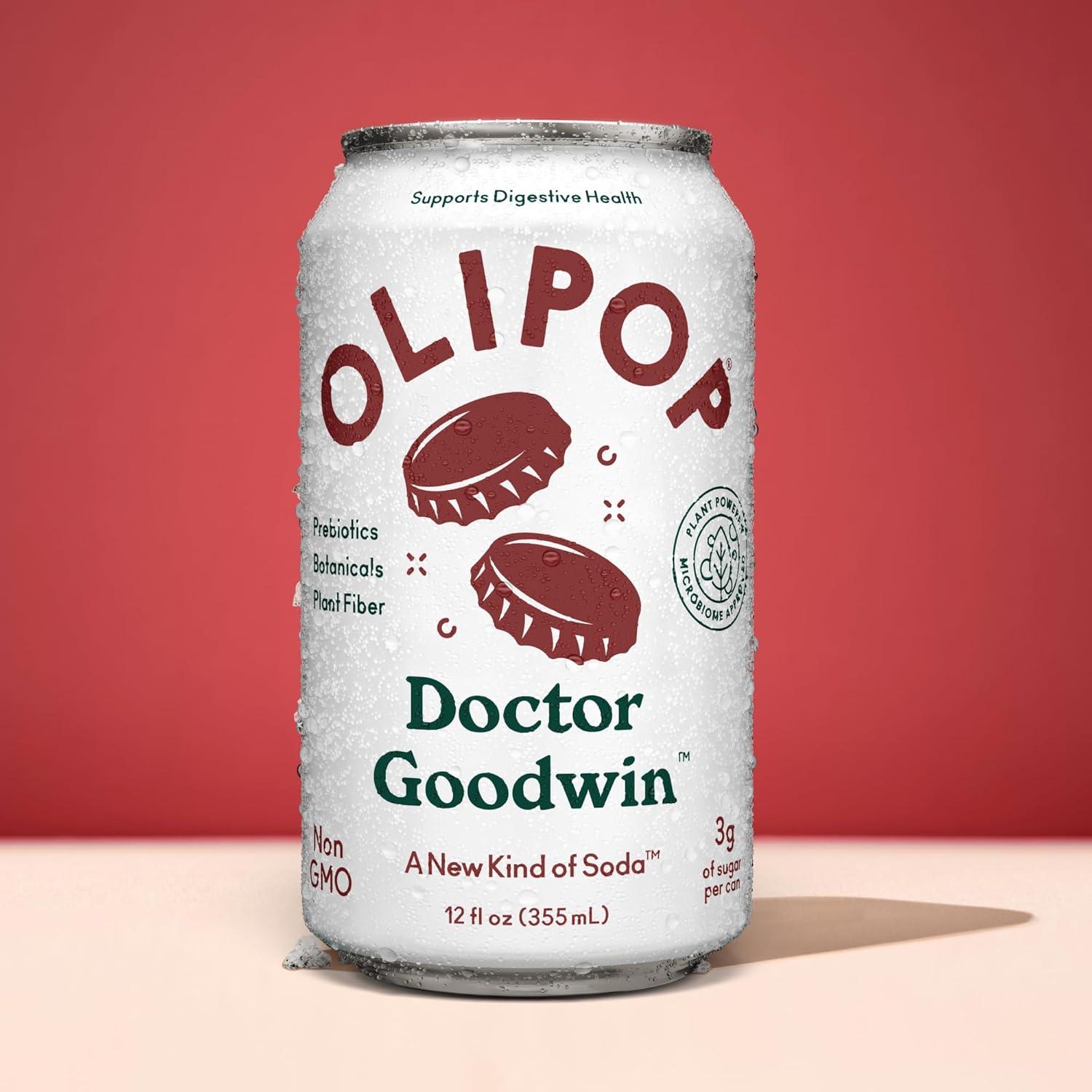 imageOLIPOP Prebiotic Soda Pop Cherry Vanilla A New Kind of Soda Packed with Prebiotics Fiber and Botanicals Gluten Free Vegan GMO Free 12oz 12CansDoctor Goodwin