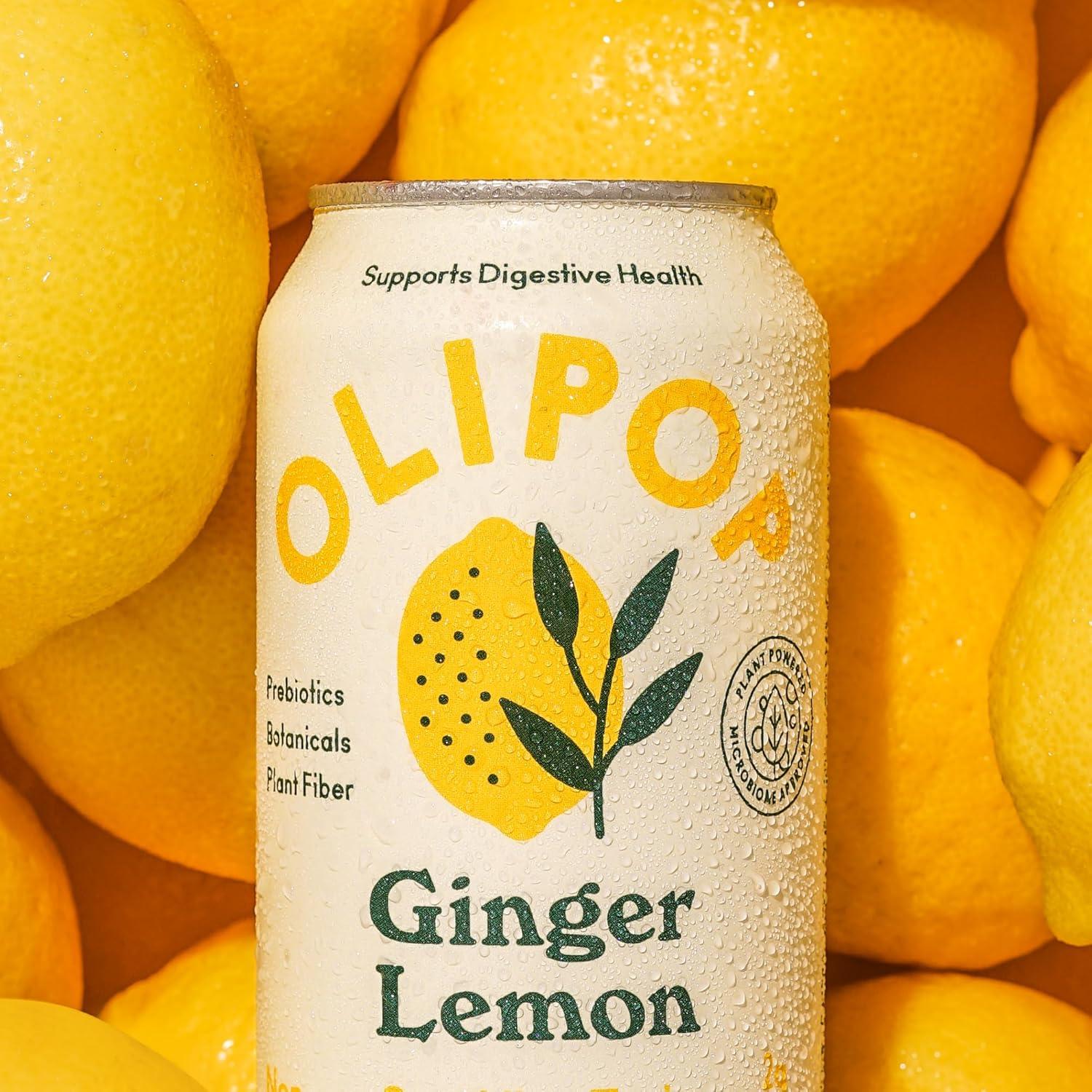 imageOLIPOP Prebiotic Soda Pop Cherry Vanilla A New Kind of Soda Packed with Prebiotics Fiber and Botanicals Gluten Free Vegan GMO Free 12oz 12CansGinger Lemon