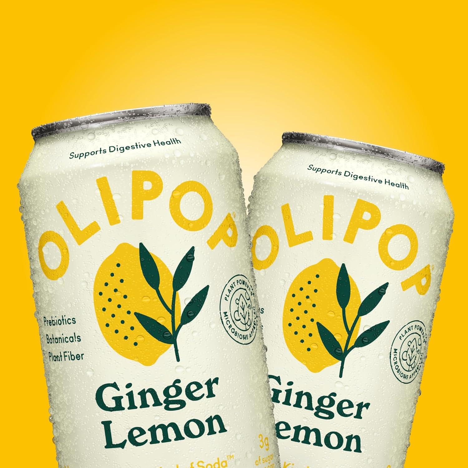 imageOLIPOP Prebiotic Soda Pop Cherry Vanilla A New Kind of Soda Packed with Prebiotics Fiber and Botanicals Gluten Free Vegan GMO Free 12oz 12CansGinger Lemon