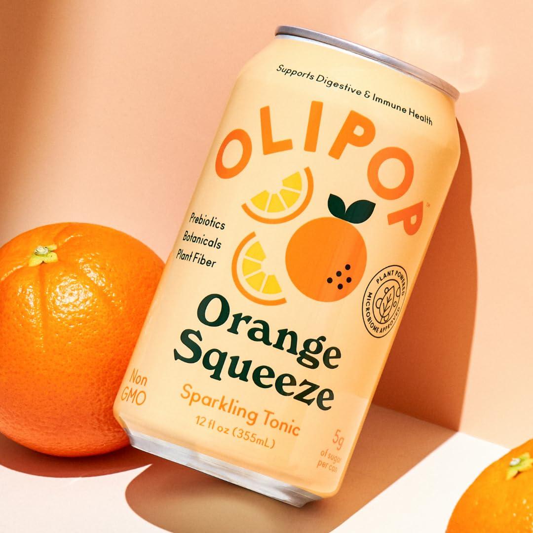 imageOLIPOP Prebiotic Soda Pop Cherry Vanilla A New Kind of Soda Packed with Prebiotics Fiber and Botanicals Gluten Free Vegan GMO Free 12oz 12CansOrange Squeeze