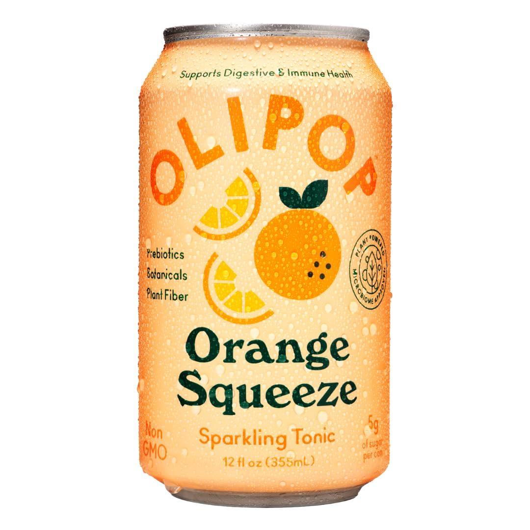 imageOLIPOP Prebiotic Soda Pop Cherry Vanilla A New Kind of Soda Packed with Prebiotics Fiber and Botanicals Gluten Free Vegan GMO Free 12oz 12CansOrange Squeeze