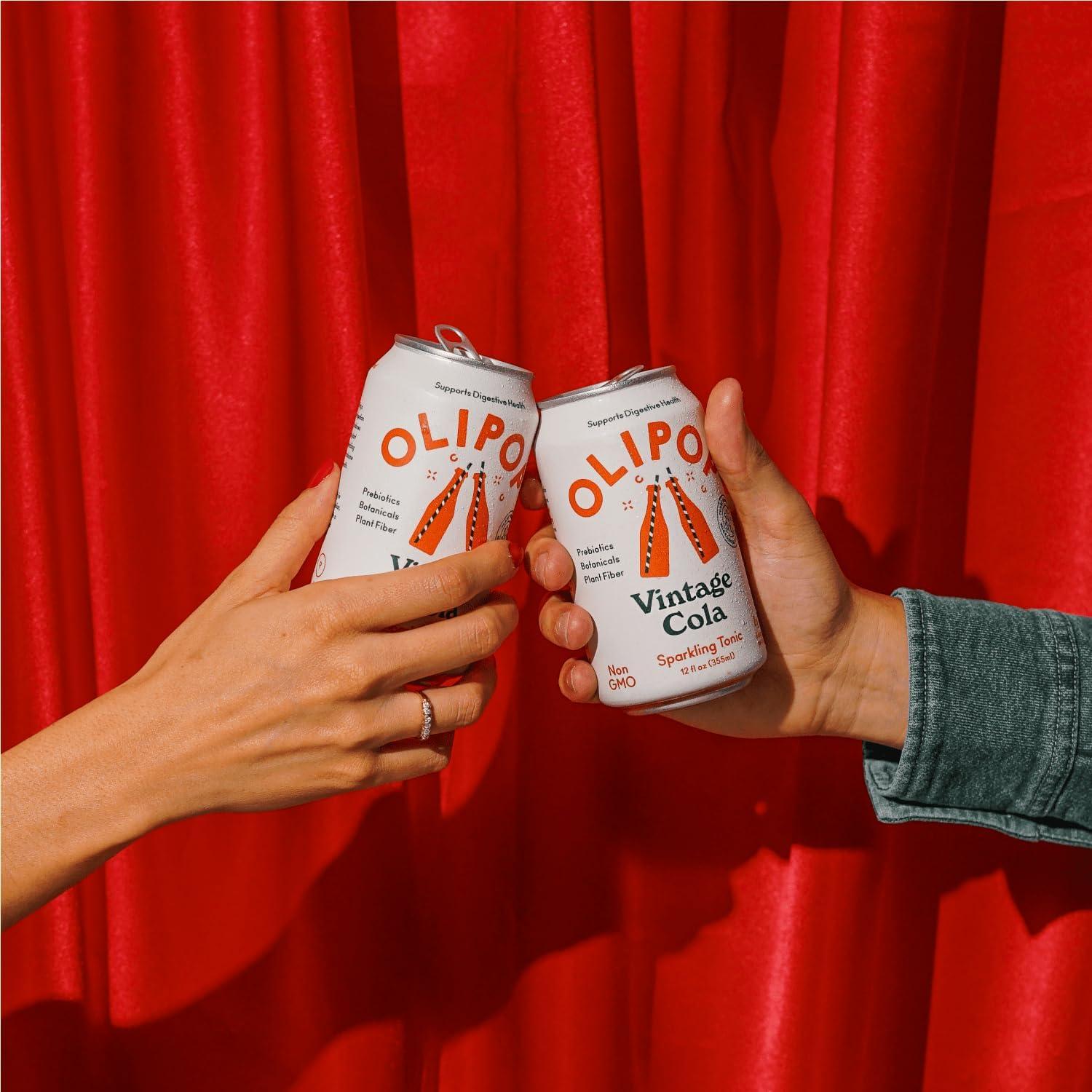 imageOLIPOP Prebiotic Soda Pop Cherry Vanilla A New Kind of Soda Packed with Prebiotics Fiber and Botanicals Gluten Free Vegan GMO Free 12oz 12CansVintage Cola