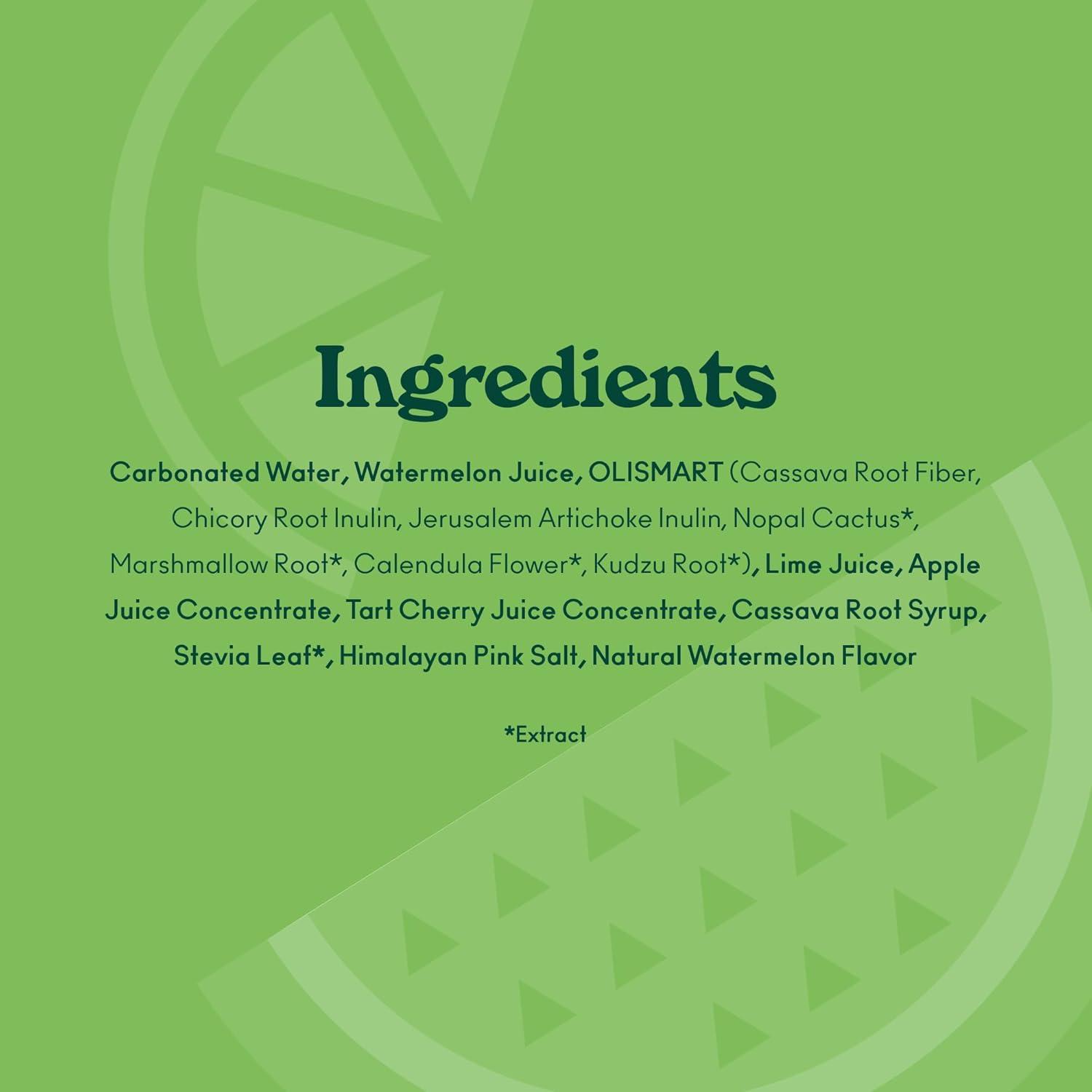 imageOLIPOP Prebiotic Soda Pop Cherry Vanilla A New Kind of Soda Packed with Prebiotics Fiber and Botanicals Gluten Free Vegan GMO Free 12oz 12CansWatermelon Lime