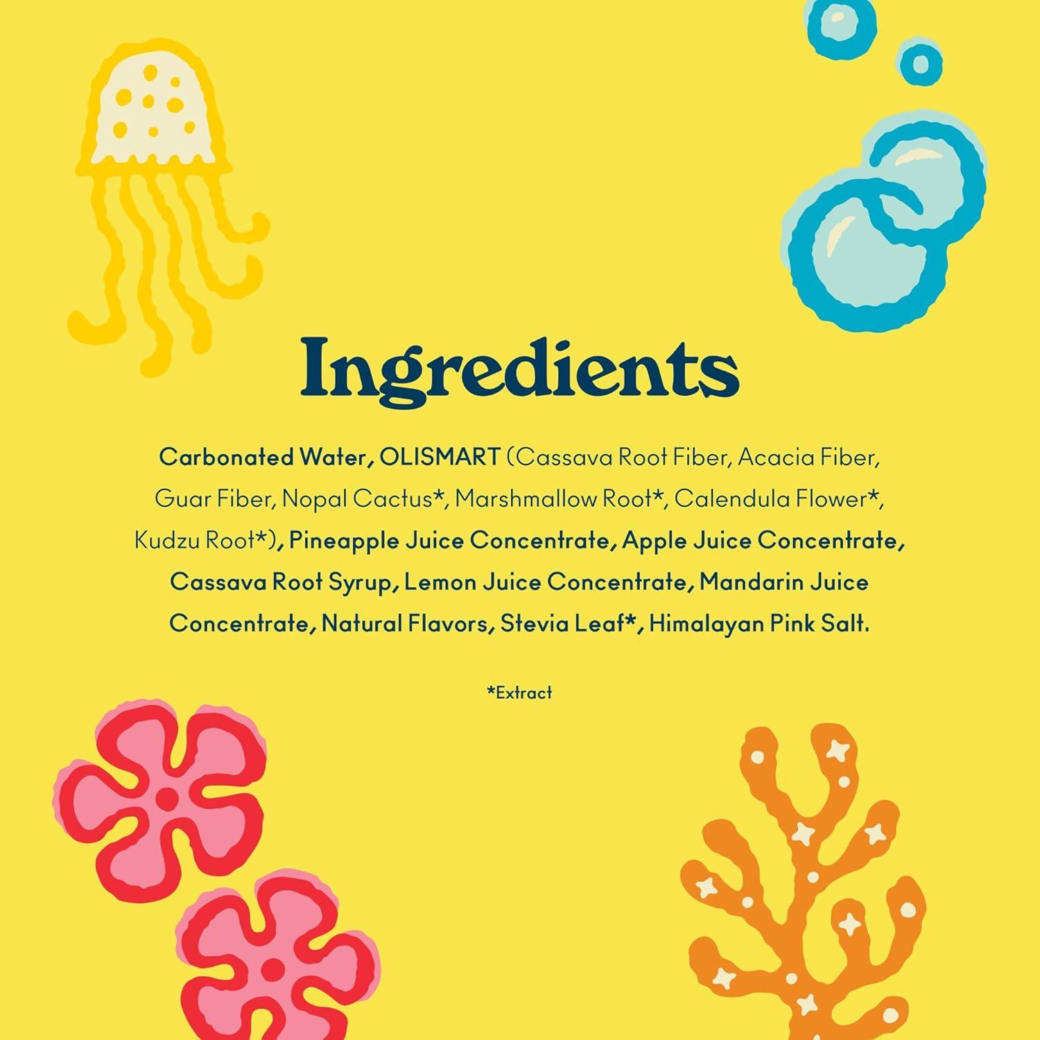 imageOLIPOP Prebiotic Soda Pop Classic Grape Pantry Pack Packed with Prebiotics Fiber and Botanicals Gluten Free Vegan GMO Free 12oz 12CansSpongeBob Pineapple Paradise