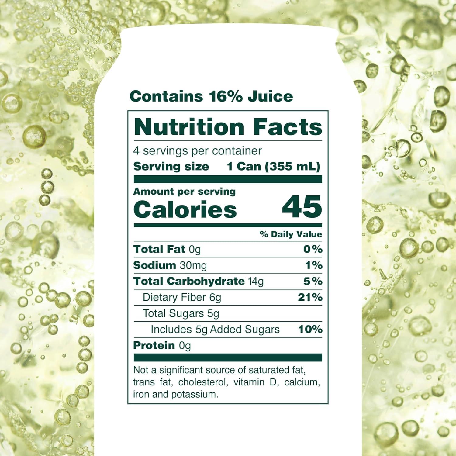 imageOLIPOP Prebiotic Soda Pop Lemon Lime Prebiotics Botanicals Plant Fiber 12 fl oz 4 Cans