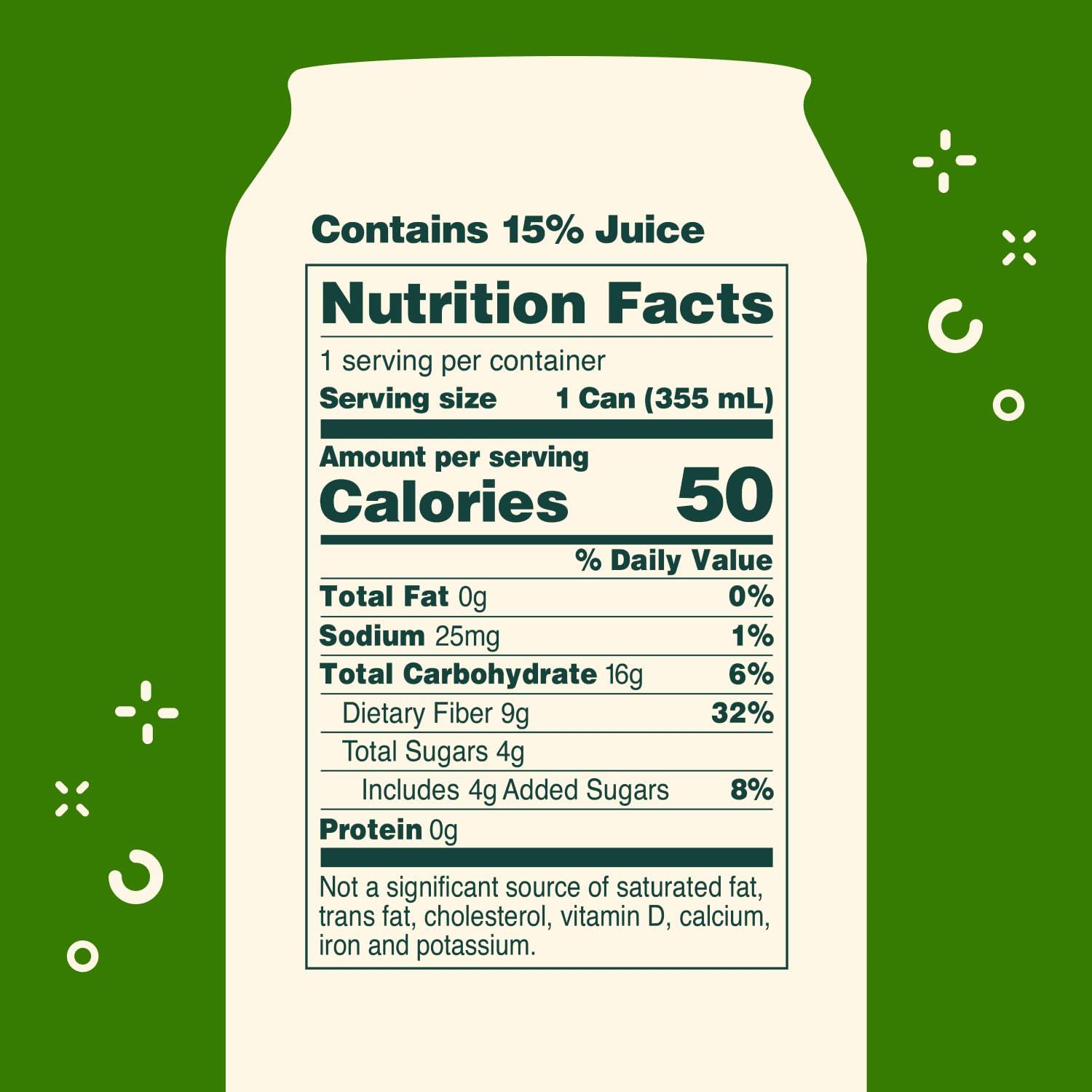 imageOLIPOP Prebiotic Soda Pop Lemon Lime Prebiotics Botanicals Plant Fiber 12 fl oz12 Fl Oz