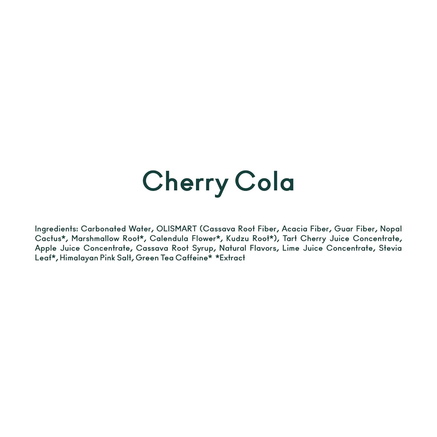 imageOLIPOP Prebiotic Soda Pop Strawberry Vanilla Pantry Pack Packed with Prebiotics Fiber and Botanicals Gluten Free Vegan GMO Free 12oz Skinny 12CansCherry Cola