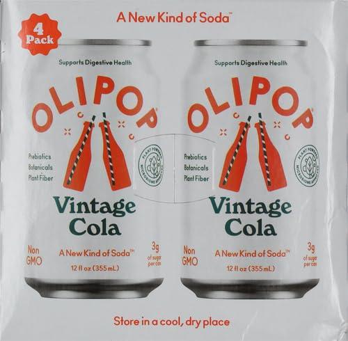 imageOLIPOP Prebiotic Soda Pop Vintage Cola Prebiotics Botanicals Plant Fiber 12 fl oz 4 Cans12 FZ Pack of 4