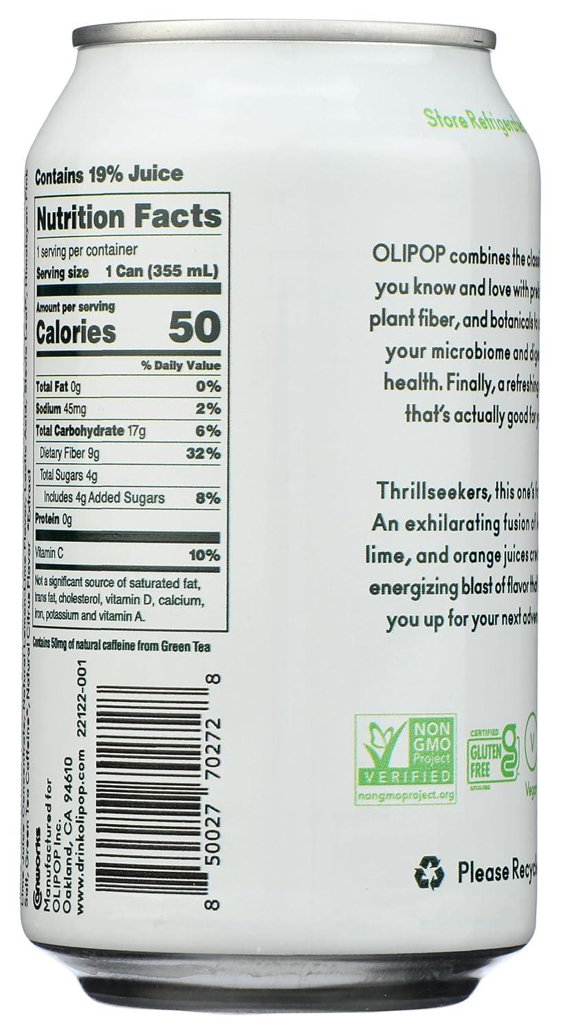 imageOLIPOP Prebiotic Soda Ridge Rush Blend of Prebiotics Botanicals Plant Fiber 12 fl oz12 Fl Oz
