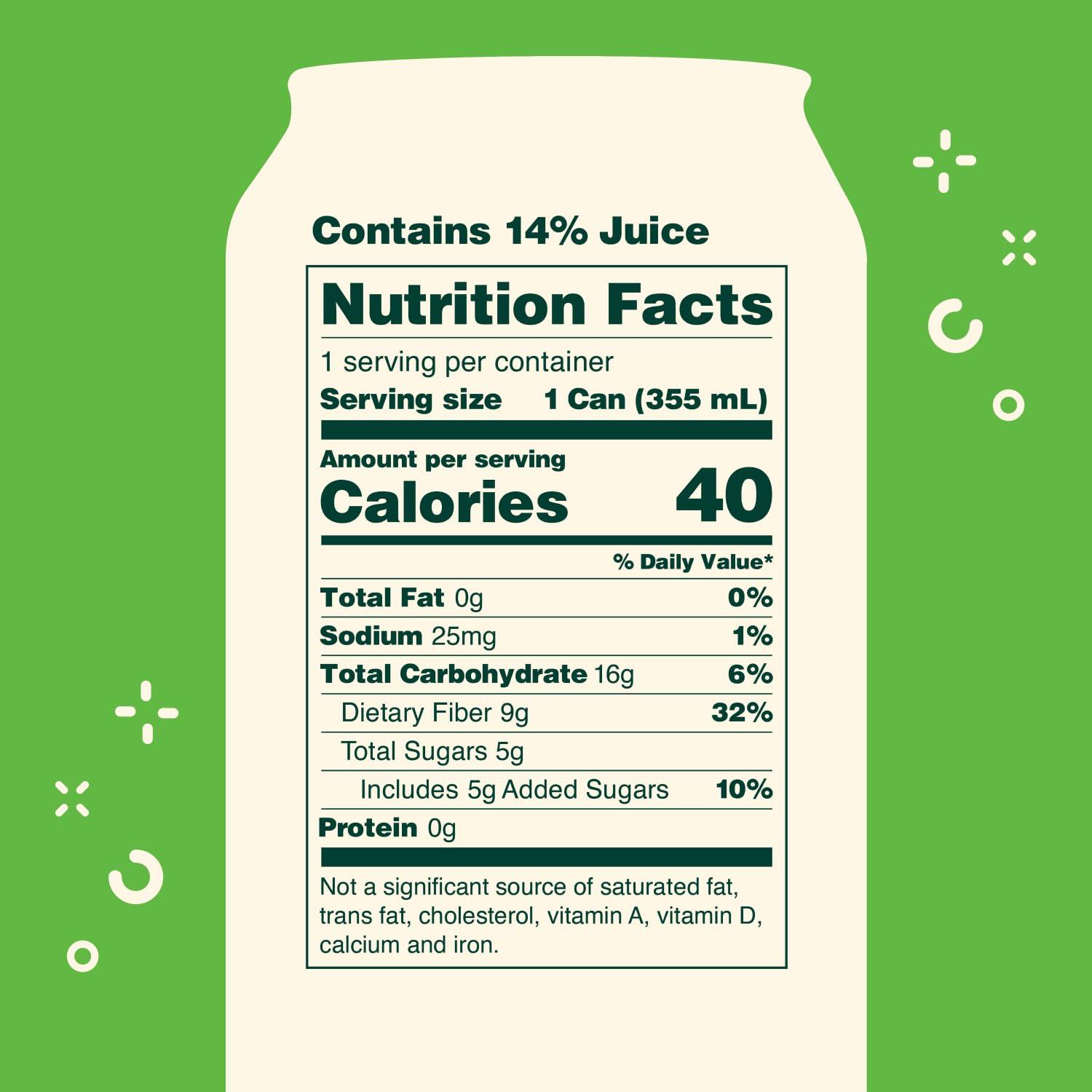 imageOLIPOP Watermelon Lime Prebiotic Soda 12 FZ12 Fl Oz
