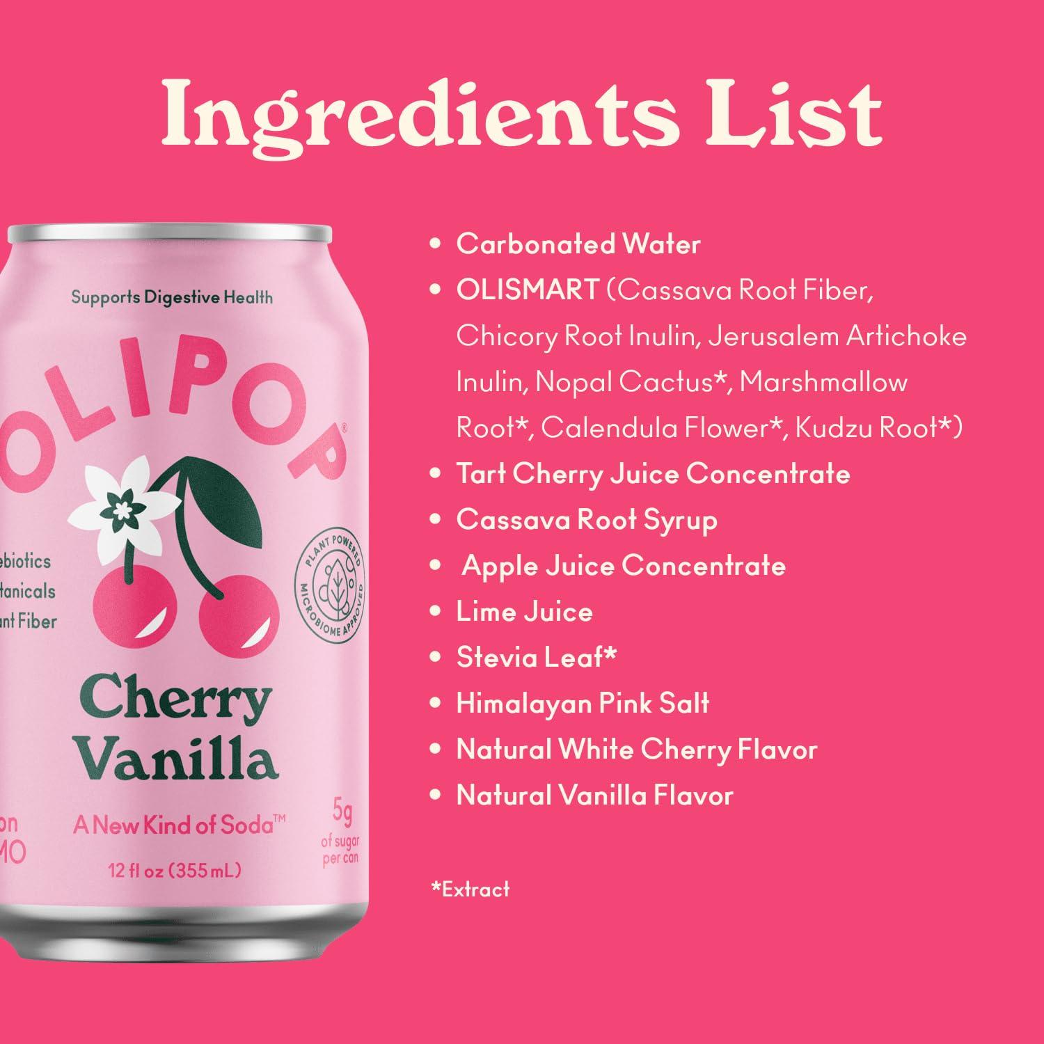 imageOlipop Tonic Sparkling Cherry Vanilla 12 Fl OzCherry Vanilla