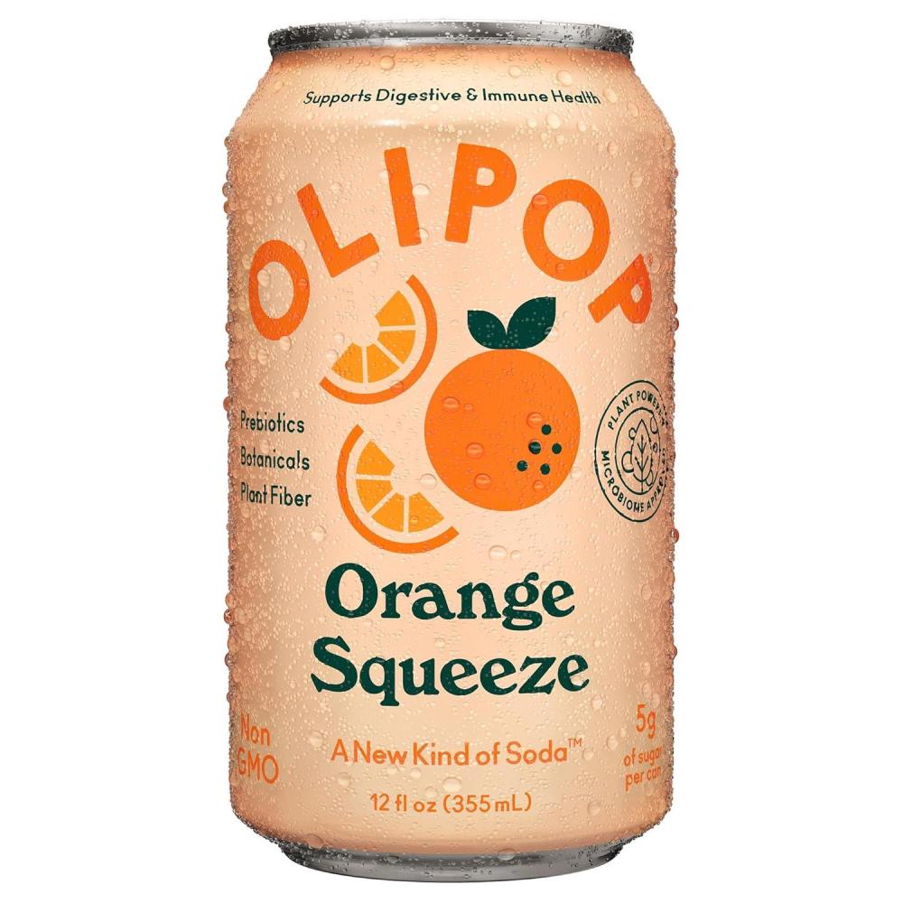 imageOLIPOP Orange Squeeze Sparkling Tonic Healthy Soda Prebiotic Soft Drink Aids Digestive Health amp Immune Health With Vitamin C amp Plant Fiber Caffeine Free Low Calorie Low Sugar 12 oz