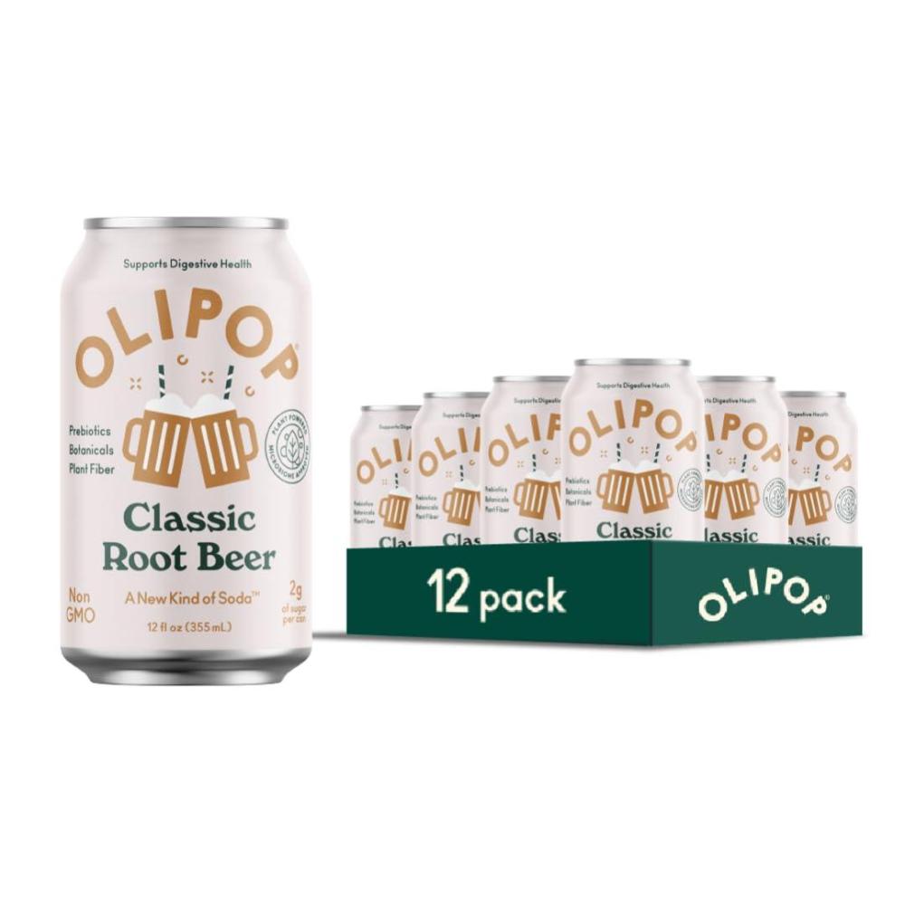 imageOLIPOP Prebiotic Soda Pop Cherry Vanilla A New Kind of Soda Packed with Prebiotics Fiber and Botanicals Gluten Free Vegan GMO Free 12oz 12CansClassic Root Beer
