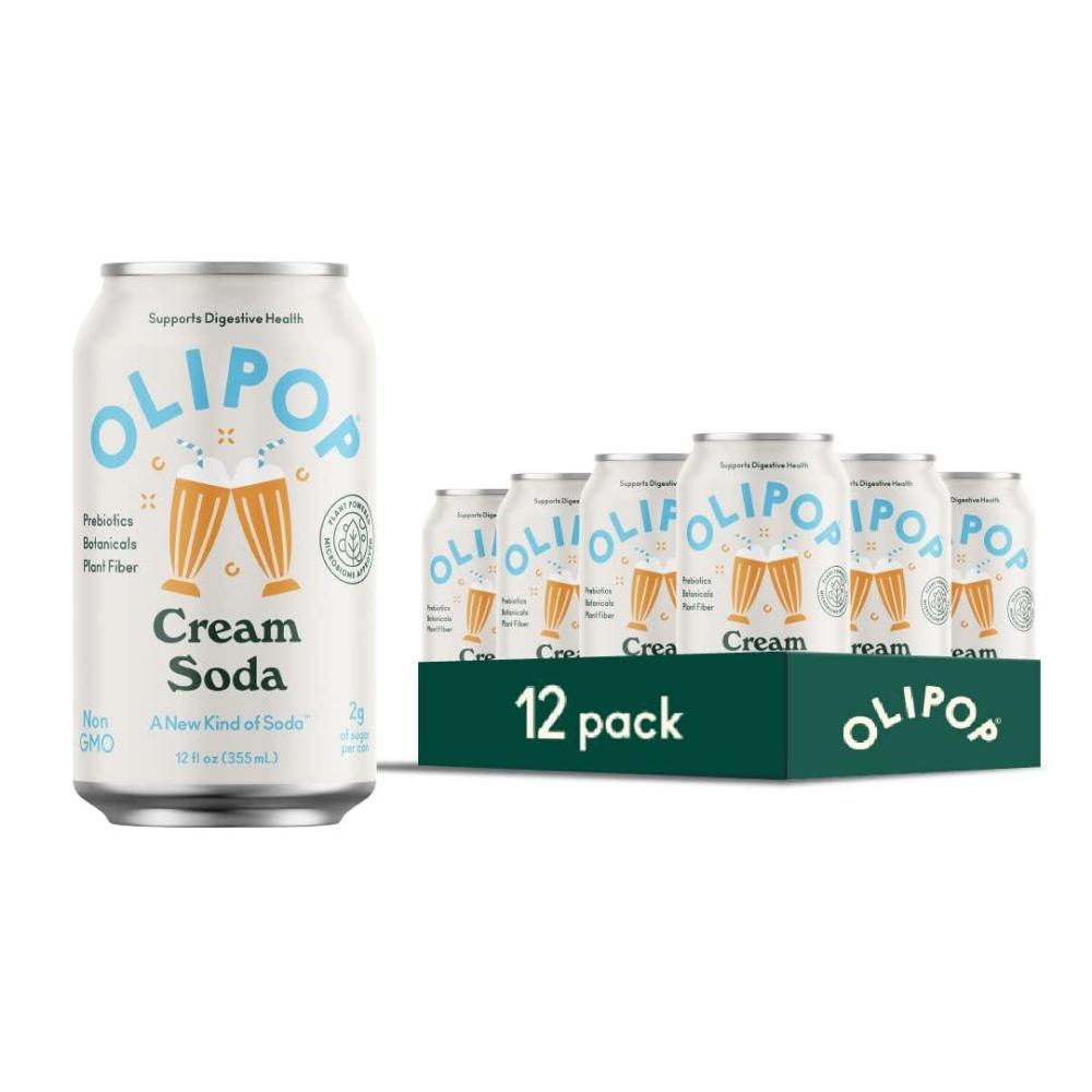 imageOLIPOP Prebiotic Soda Pop Cherry Vanilla A New Kind of Soda Packed with Prebiotics Fiber and Botanicals Gluten Free Vegan GMO Free 12oz 12CansCream Soda