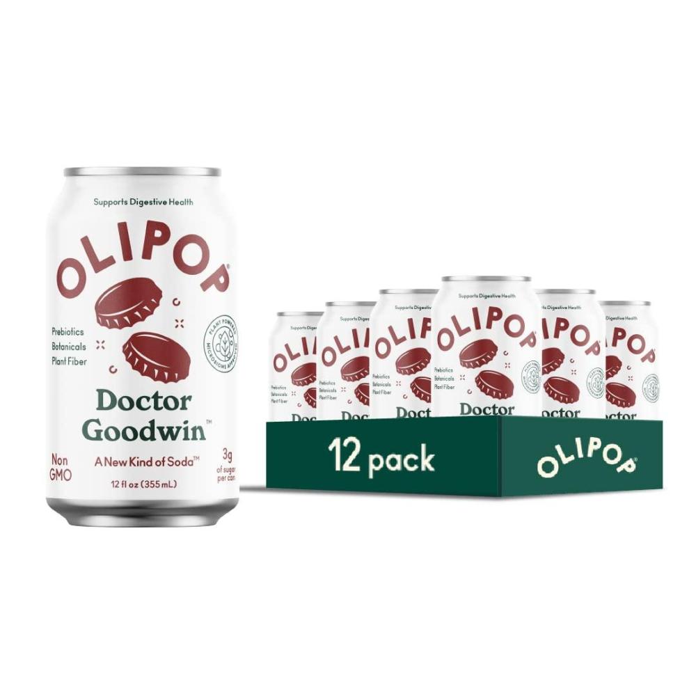 imageOLIPOP Prebiotic Soda Pop Cherry Vanilla A New Kind of Soda Packed with Prebiotics Fiber and Botanicals Gluten Free Vegan GMO Free 12oz 12CansDoctor Goodwin