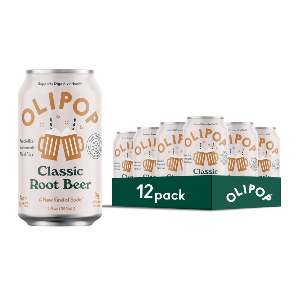 imageOLIPOP Prebiotic Soda Pop Classic Grape Pantry Pack Packed with Prebiotics Fiber and Botanicals Gluten Free Vegan GMO Free 12oz 12CansClassic Root Beer