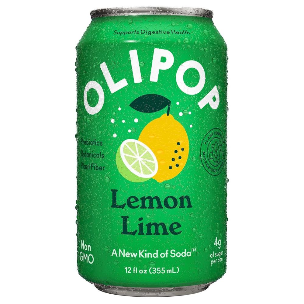 imageOLIPOP Prebiotic Soda Pop Lemon Lime Prebiotics Botanicals Plant Fiber 12 fl oz12 Fl Oz