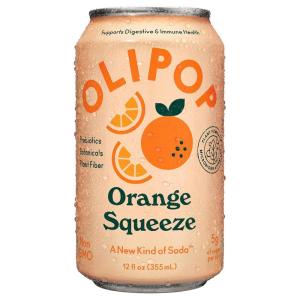 OLIPOP – Orange Squeeze Sparkling Tonic, Healthy Soda, Prebiotic Soft Drink, Aids Digestive Health & Immune Health, With Vitamin C & Plant Fiber, Caffeine Free, Low Calorie, Low Sugar 12 oz