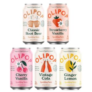 OLIPOP – Strawberry Vanilla Sparkling Tonic, Healthy Soda, Prebiotic Soft Drink, Aids Digestive Health, Contains Prebiotics & 9g of Plant Fiber, Caffeine Free, Low Calorie, Low Sugar (12 oz, 4-Pack)(Cola)