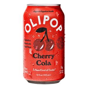 OLIPOP Prebiotic Soda Pop, Cherry Cola, Prebiotics, Botanicals, Plant Fiber, 12 fl oz can(Cherry Cola)