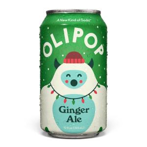 OLIPOP Prebiotic Soda Pop, Cherry Cola, Prebiotics, Botanicals, Plant Fiber, 12 fl oz can(Ginger Ale)