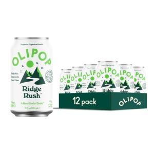 OLIPOP Prebiotic Soda Pop, Cherry Vanilla, A New Kind of Soda Packed with Prebiotics, Fiber, and Botanicals, Gluten Free, Vegan, GMO Free, 12oz (12-Cans)(Ridge Rush)
