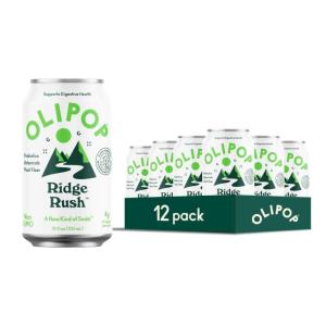 OLIPOP Prebiotic Soda Pop, Classic Grape, Pantry Pack Packed with Prebiotics, Fiber, and Botanicals, Gluten Free, Vegan, GMO Free, 12oz (12-Cans)(Ridge Rush)