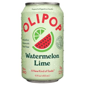 OLIPOP Watermelon Lime Prebiotic Soda, 12 FZ(12 Fl Oz)