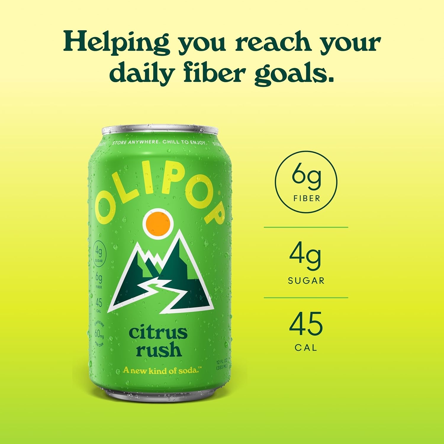 image:imageOLIPOP Prebiotic Soda Pop Raspberry Sherbet Pantry Pack Packed with Prebiotics Fiber and Botanicals Gluten Free GMO Free 12oz 12Cans Packaging May VaryCitrus Rush