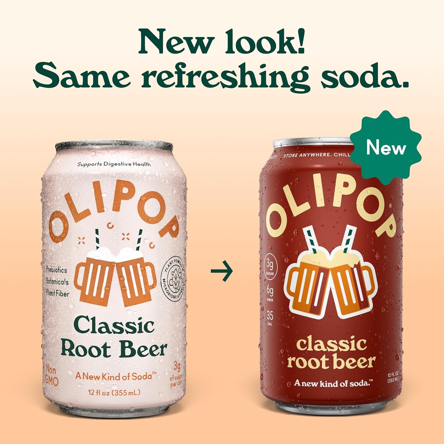 image:imageOLIPOP Prebiotic Soda Pop Raspberry Sherbet Pantry Pack Packed with Prebiotics Fiber and Botanicals Gluten Free GMO Free 12oz 12Cans Packaging May VaryClassic Root Beer
