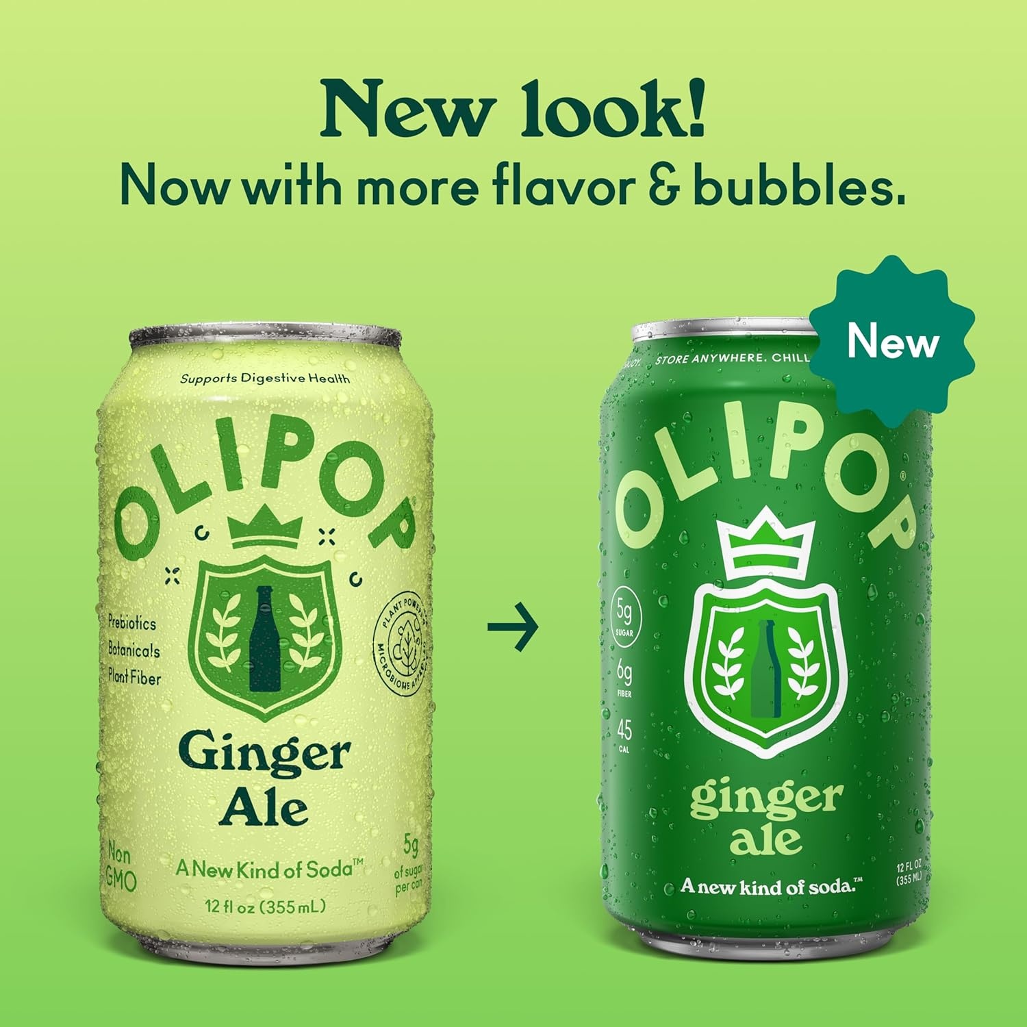image:imageOLIPOP Prebiotic Soda Pop Raspberry Sherbet Pantry Pack Packed with Prebiotics Fiber and Botanicals Gluten Free GMO Free 12oz 12Cans Packaging May VaryGinger Ale