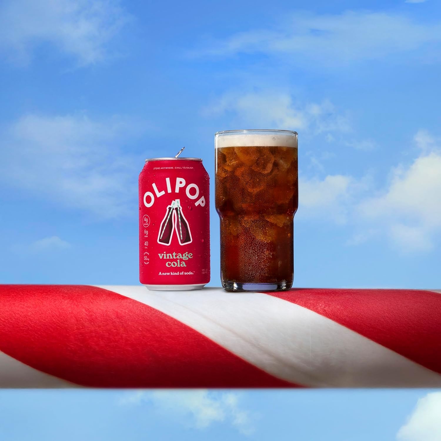 image:imageOLIPOP Prebiotic Soda Pop Raspberry Sherbet Pantry Pack Packed with Prebiotics Fiber and Botanicals Gluten Free GMO Free 12oz 12Cans Packaging May VaryVintage Cola