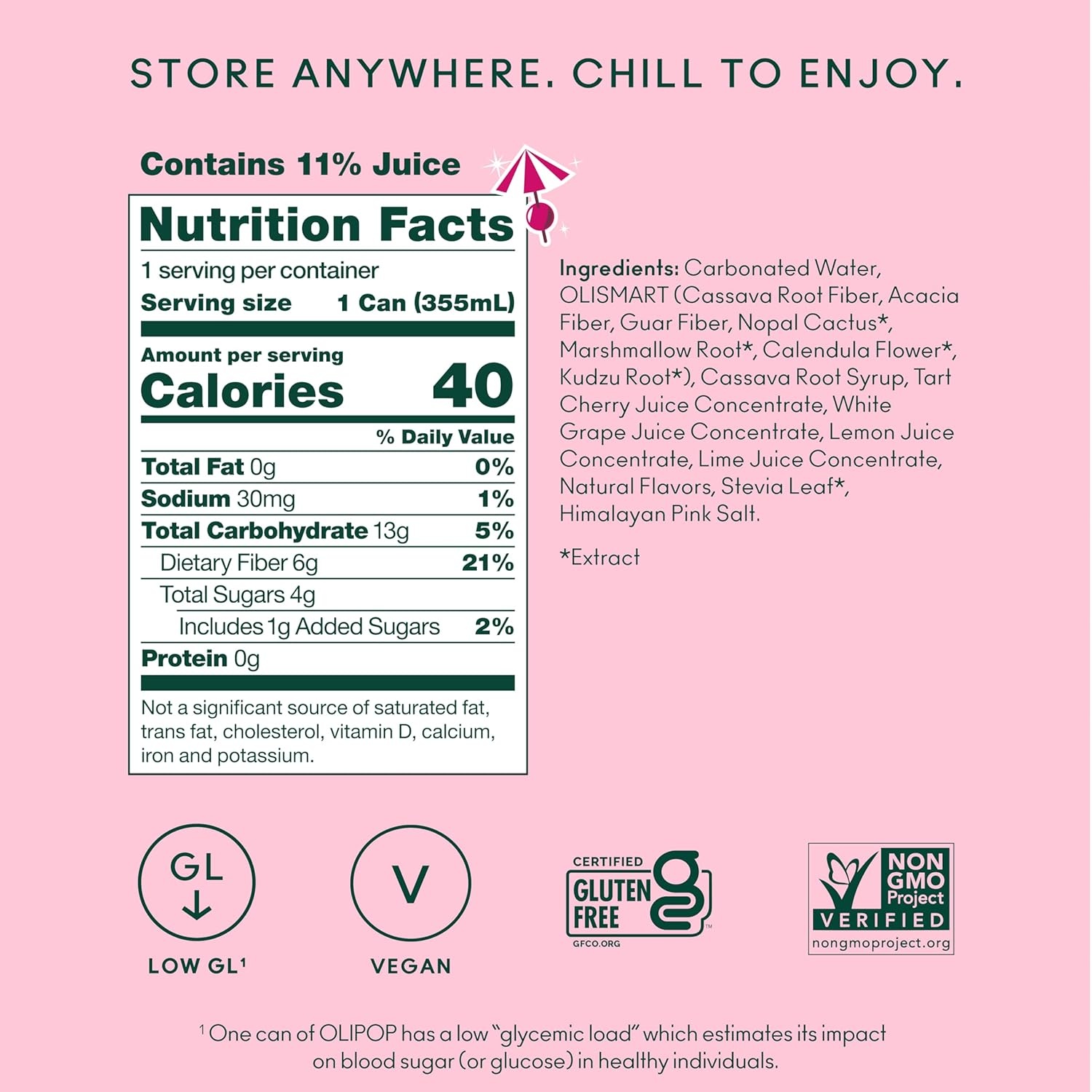 image:imageOLIPOP Prebiotic Soda Pop Raspberry Sherbet Pantry Pack Packed with Prebiotics Fiber and Botanicals Gluten Free GMO Free 12oz 12Cans Packaging May VaryShirley Temple