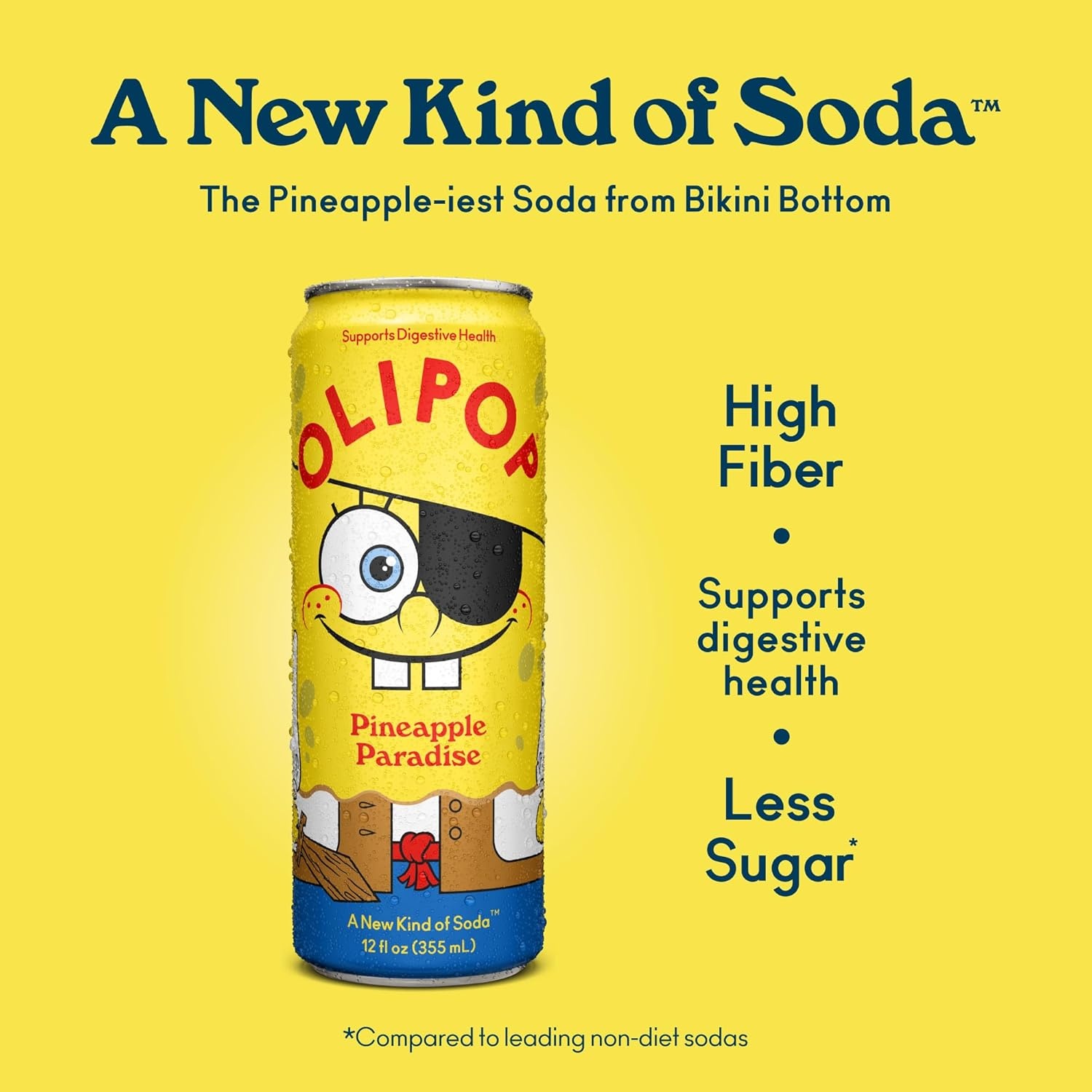 image:imageOLIPOP Prebiotic Soda Pop Raspberry Sherbet Pantry Pack Packed with Prebiotics Fiber and Botanicals Gluten Free GMO Free 12oz 12Cans Packaging May VarySpongeBob Pineapple Paradise