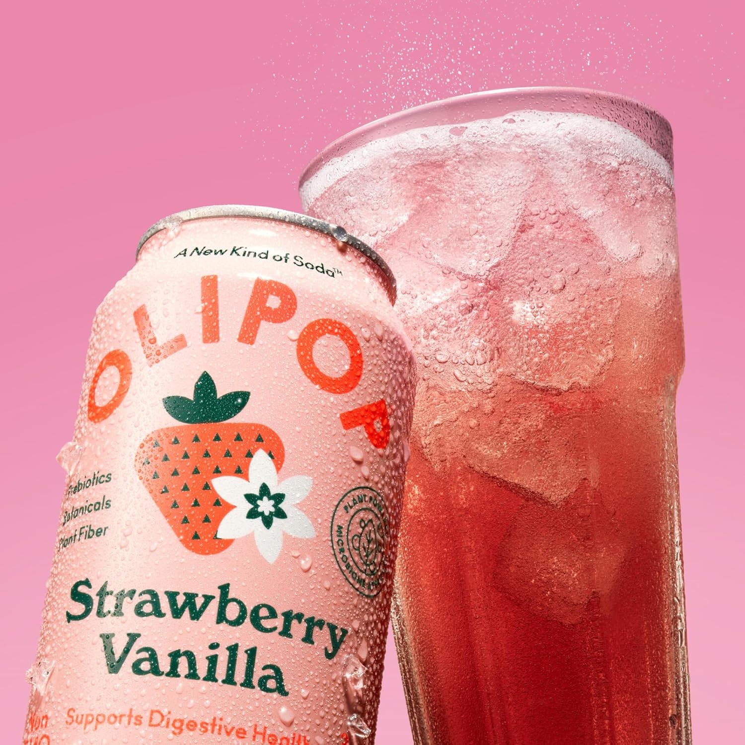 image:imageOLIPOP Prebiotic Soda Pop Raspberry Sherbet Pantry Pack Packed with Prebiotics Fiber and Botanicals Gluten Free GMO Free 12oz 12Cans Packaging May Vary3 Flavor Variety Pack