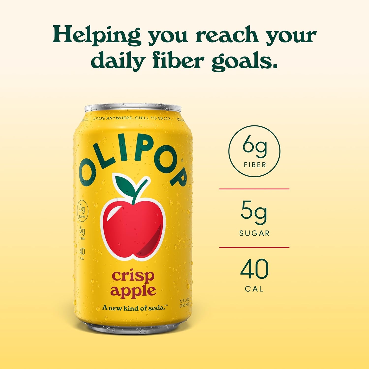 image:imageOLIPOP Prebiotic Soda Pop Raspberry Sherbet Pantry Pack Packed with Prebiotics Fiber and Botanicals Gluten Free GMO Free 12oz 12Cans Packaging May VaryApple