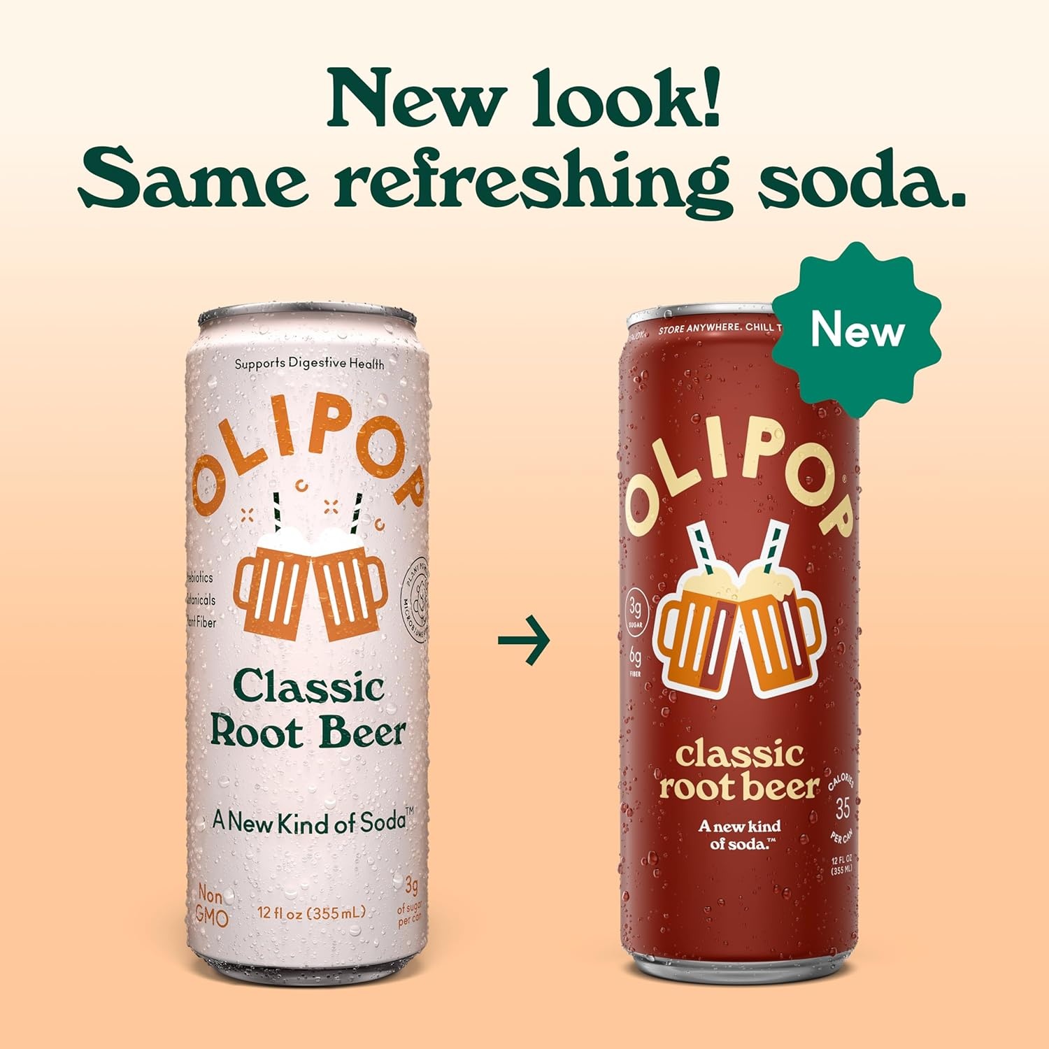 image:imageOLIPOP Sparkling Prebiotic Soda Crisp Apple Pantry Pack Packed with Prebiotics Fiber and Botanicals Gluten Free GMO Free 12oz Skinny Can 12Cans Packaging May VaryClassic Root Beer