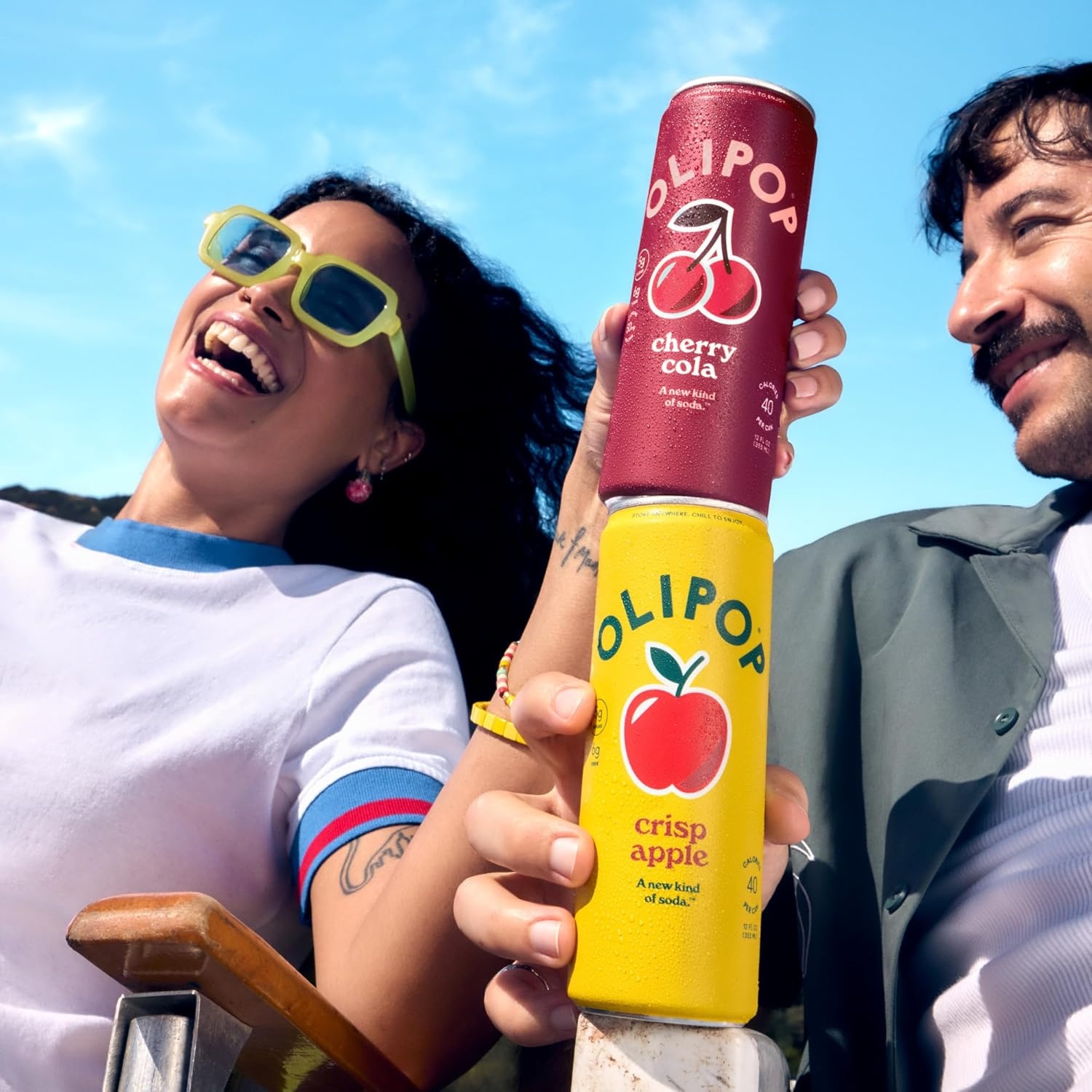 image:imageOLIPOP Sparkling Prebiotic Soda Crisp Apple Pantry Pack Packed with Prebiotics Fiber and Botanicals Gluten Free GMO Free 12oz Skinny Can 12Cans Packaging May VaryApple