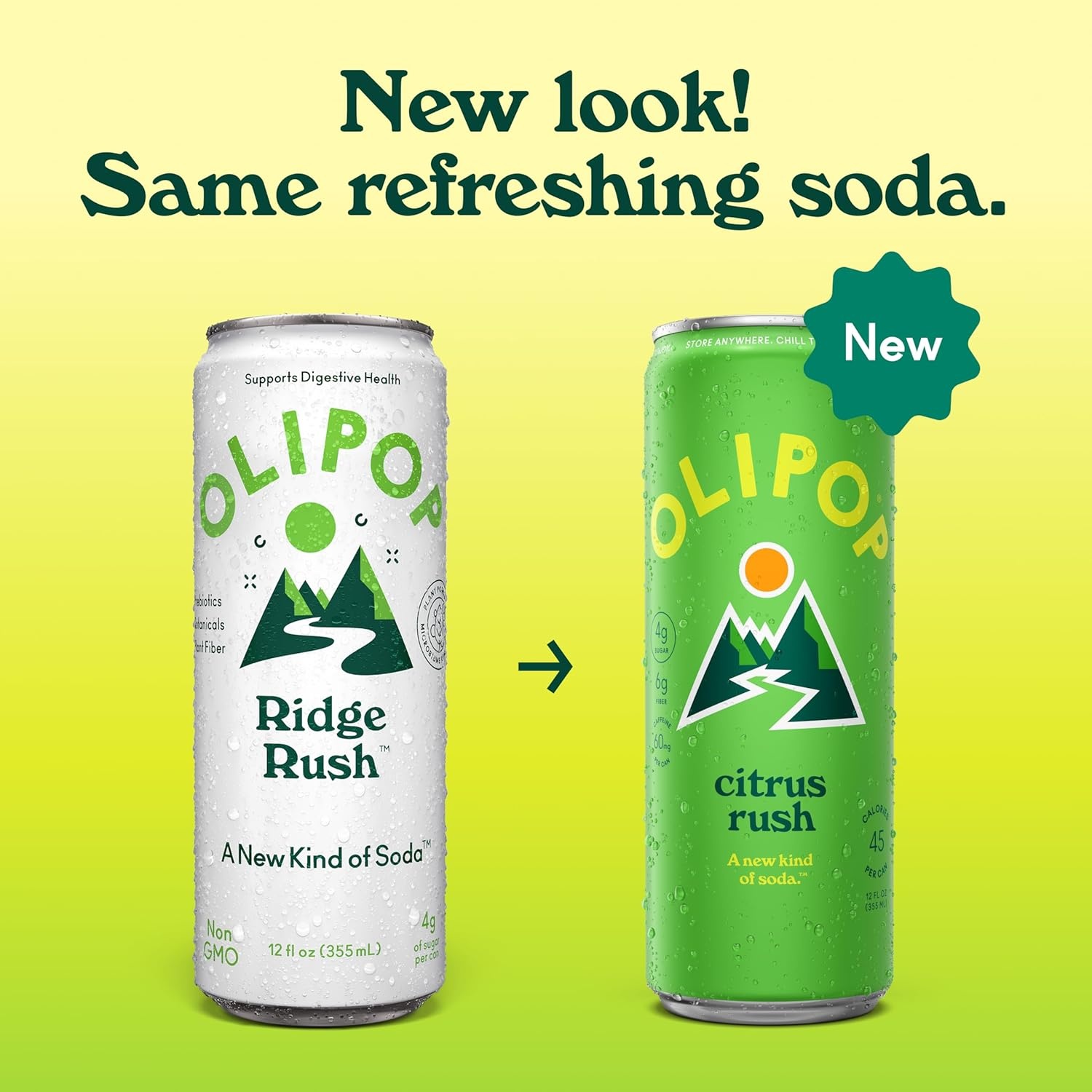 image:imageOLIPOP Sparkling Prebiotic Soda Crisp Apple Pantry Pack Packed with Prebiotics Fiber and Botanicals Gluten Free GMO Free 12oz Skinny Can 12Cans Packaging May VaryCitrus Rush